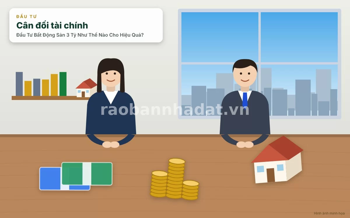 Chuyên gia tài chính đang tư vấn chiến lược phân bổ nguồn vốn 3 tỷ đồng cho khách hàng tại văn phòng
