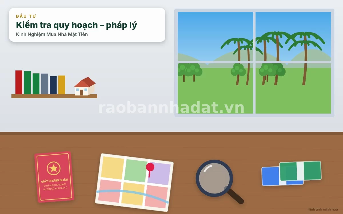 Kiểm tra thông tin pháp lý sổ hồng và quy hoạch lộ giới nhà mặt tiền tại cơ quan chức năng