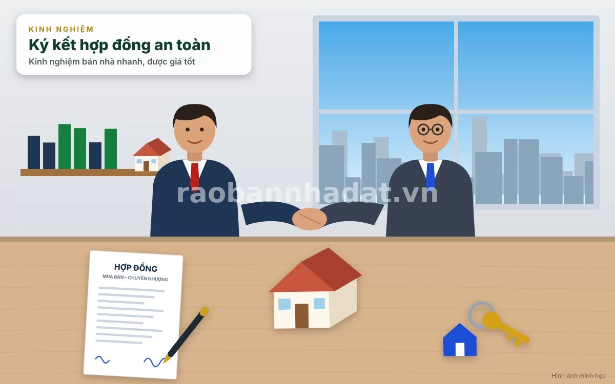 Chủ nhà và khách mua bắt tay thân thiện sau khi đàm phán thành công hợp đồng mua bán