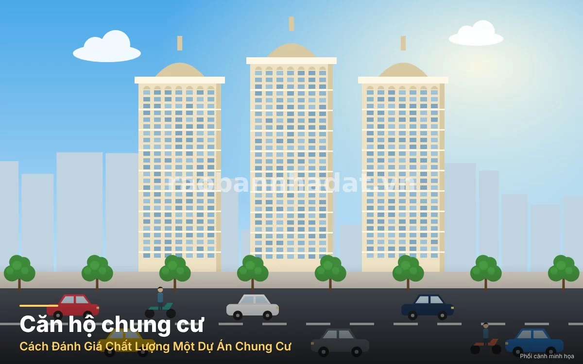 Chuyên gia bất động sản đang khảo sát và đánh giá tổng thể chất lượng kiến trúc của một tòa tháp chung cư