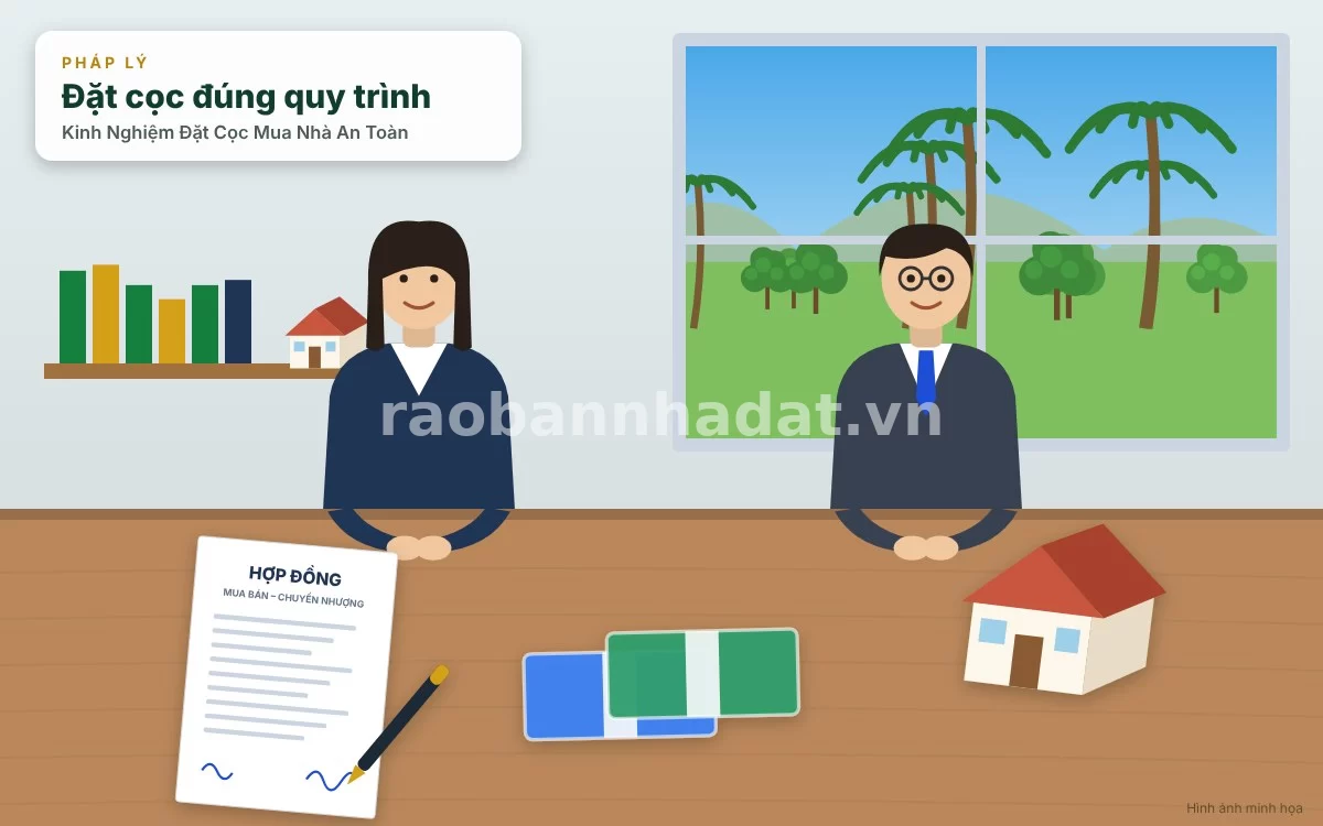 Quy trình thực hiện đặt cọc mua nhà an toàn tại văn phòng công chứng