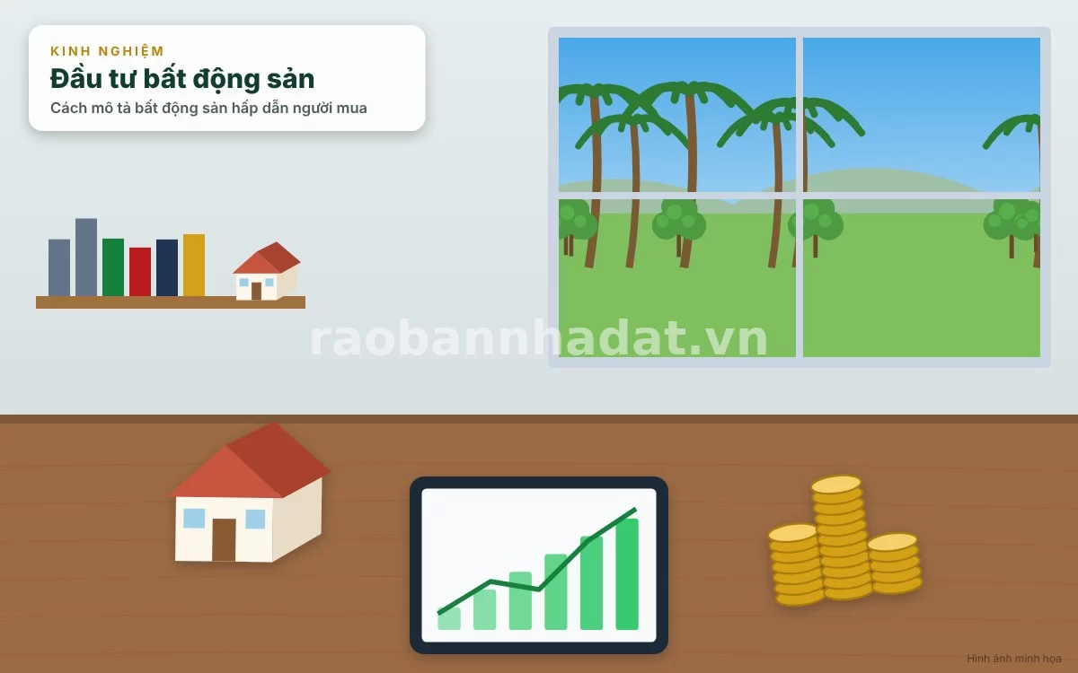 Minh họa việc sử dụng ngôn từ sinh động kích thích cảm xúc người đọc trong mô tả nhà đất