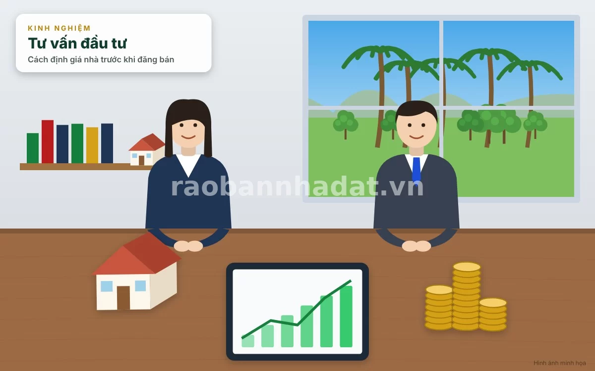 Chủ nhà và chuyên gia cùng thảo luận quy trình định giá và chiến lược rao bán