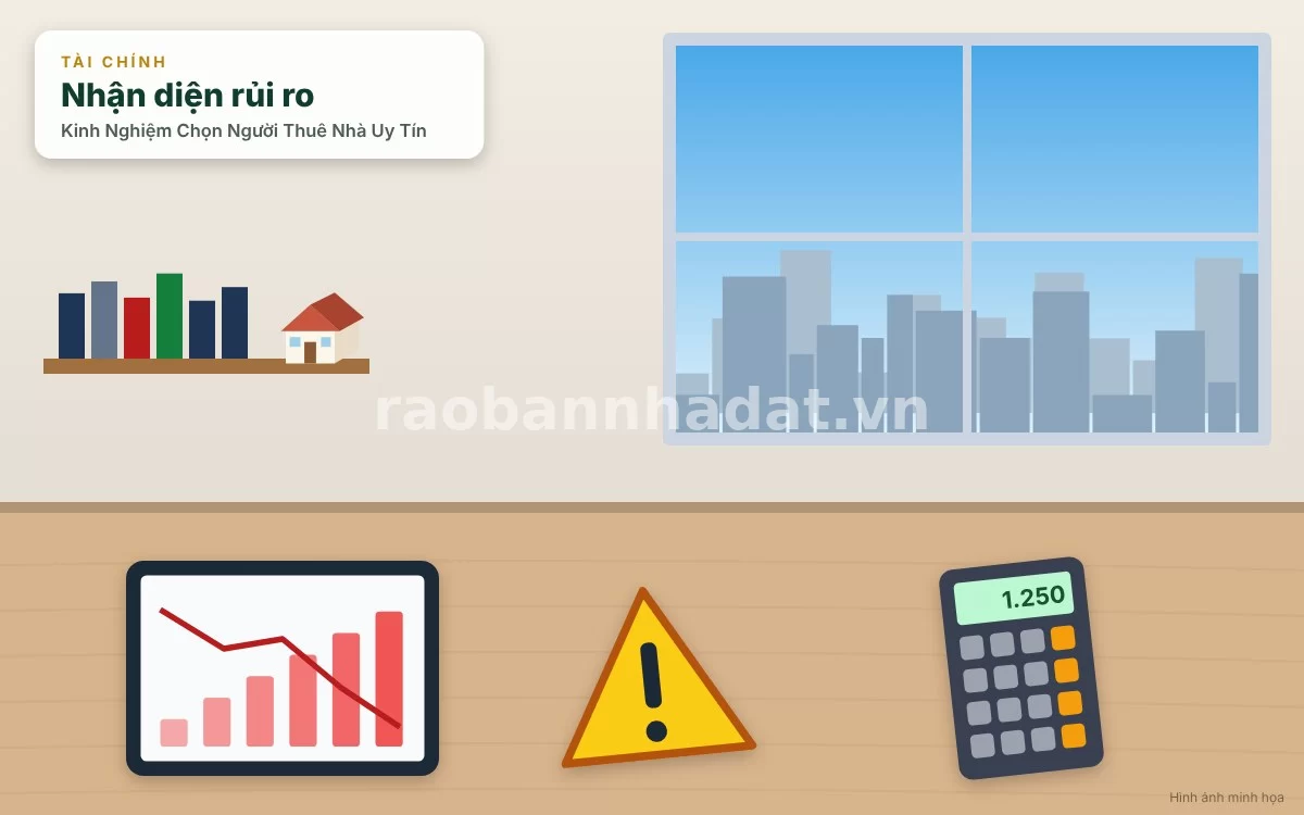 Infographic trực quan tóm tắt bảng tiêu chuẩn đánh giá và sàng lọc khách thuê nhà