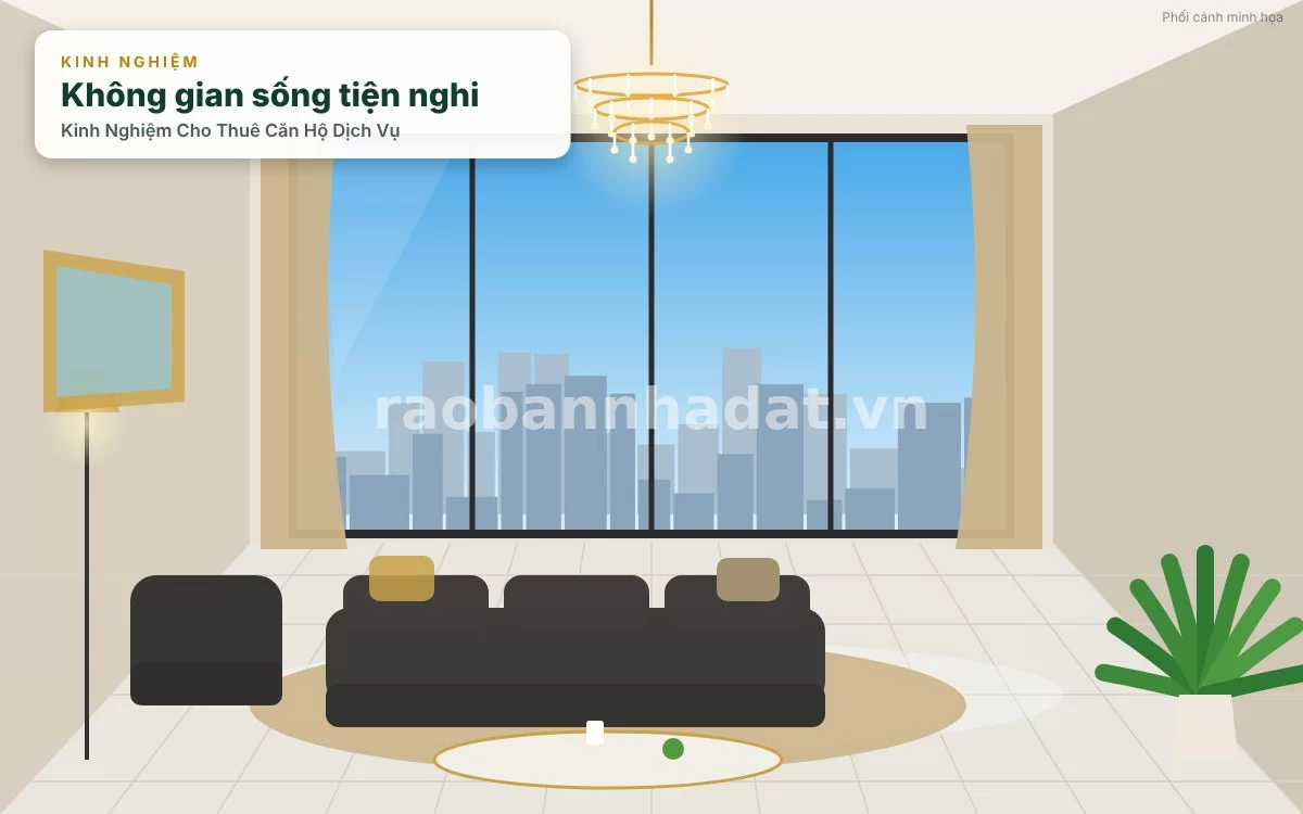 Thiết kế kiến trúc và trang bị nội thất căn hộ dịch vụ sang trọng, tiện nghi