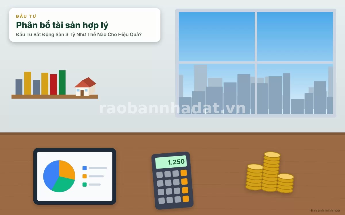 Biểu đồ phân bổ danh mục đầu tư bất động sản với ngân sách 3 tỷ đồng