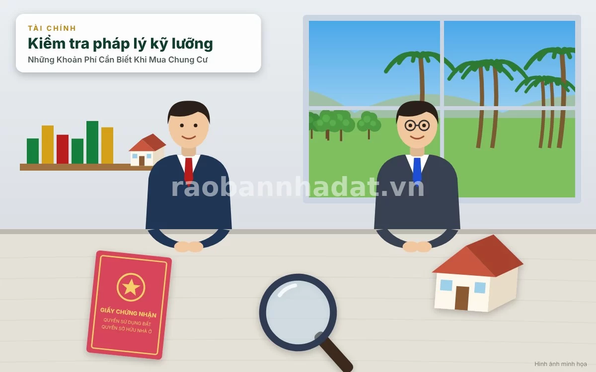 Khách hàng đang kiểm tra các giấy tờ pháp lý và thủ tục làm sổ hồng căn hộ