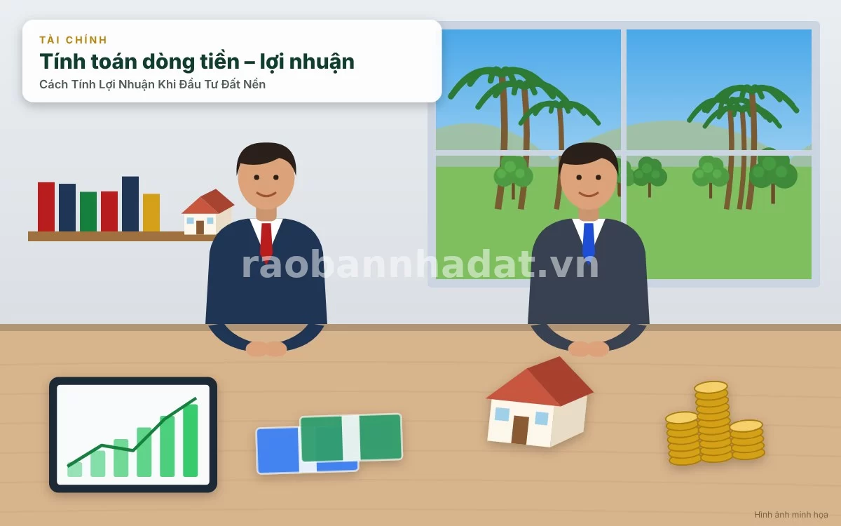Nhà đầu tư đang thảo luận về bài toán dòng tiền và lãi suất vay ngân hàng cùng chuyên gia tài chính