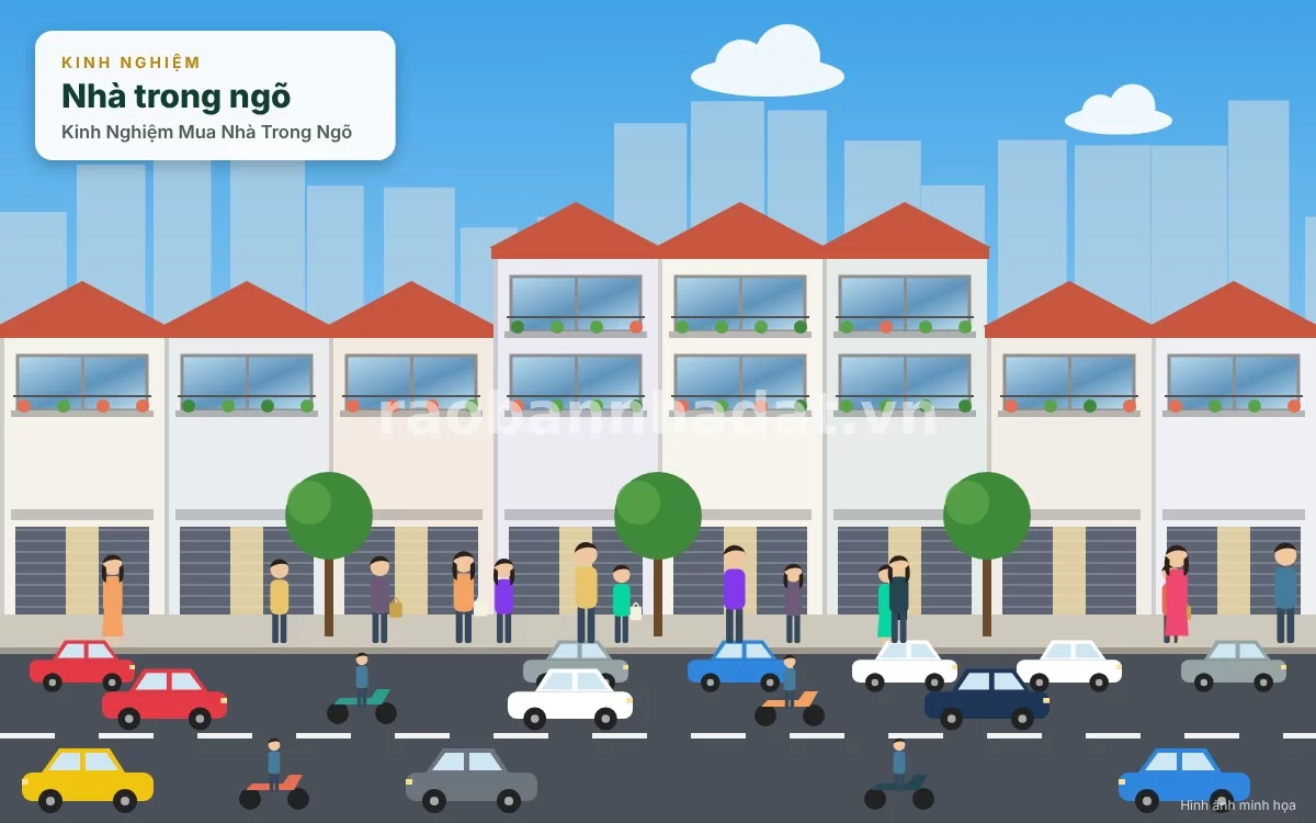 Minh họa phân loại chiều rộng ngõ và khả năng di chuyển của phương tiện giao thông