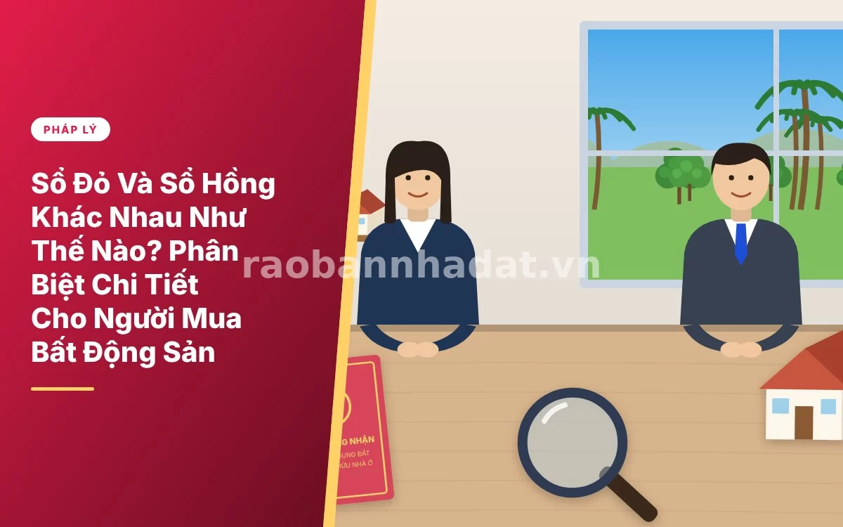 Tổng quan phân biệt chi tiết sự khác nhau giữa sổ đỏ và sổ hồng bất động sản
