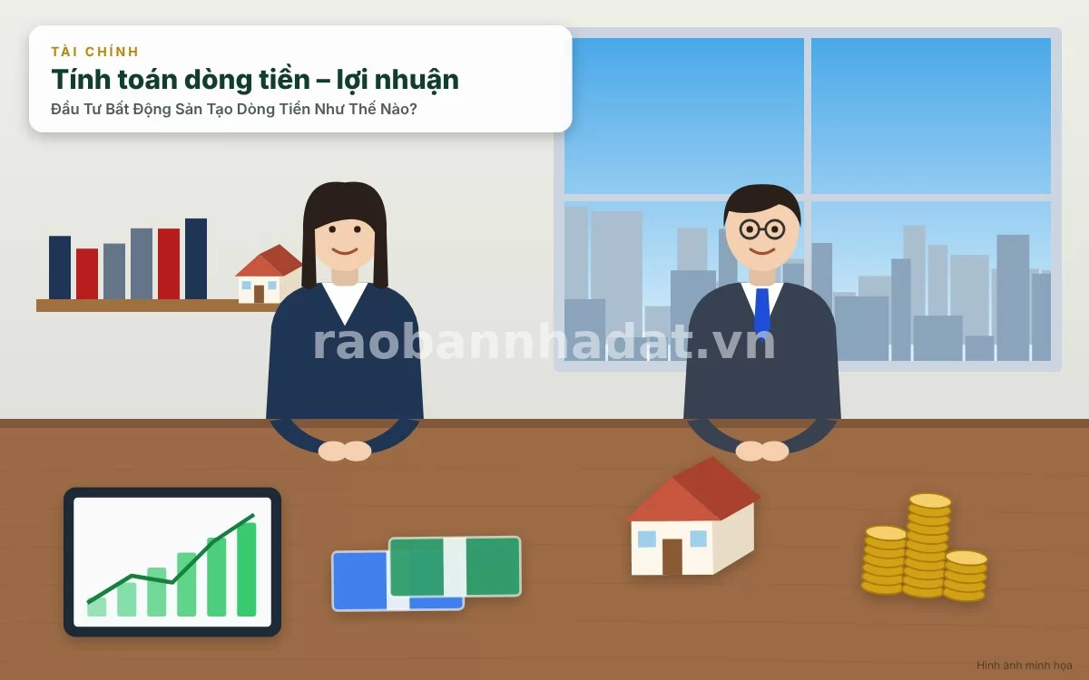 Chuyên gia tài chính đang hướng dẫn khách hàng cách xây dựng mô hình đầu tư bất động sản tạo dòng tiền