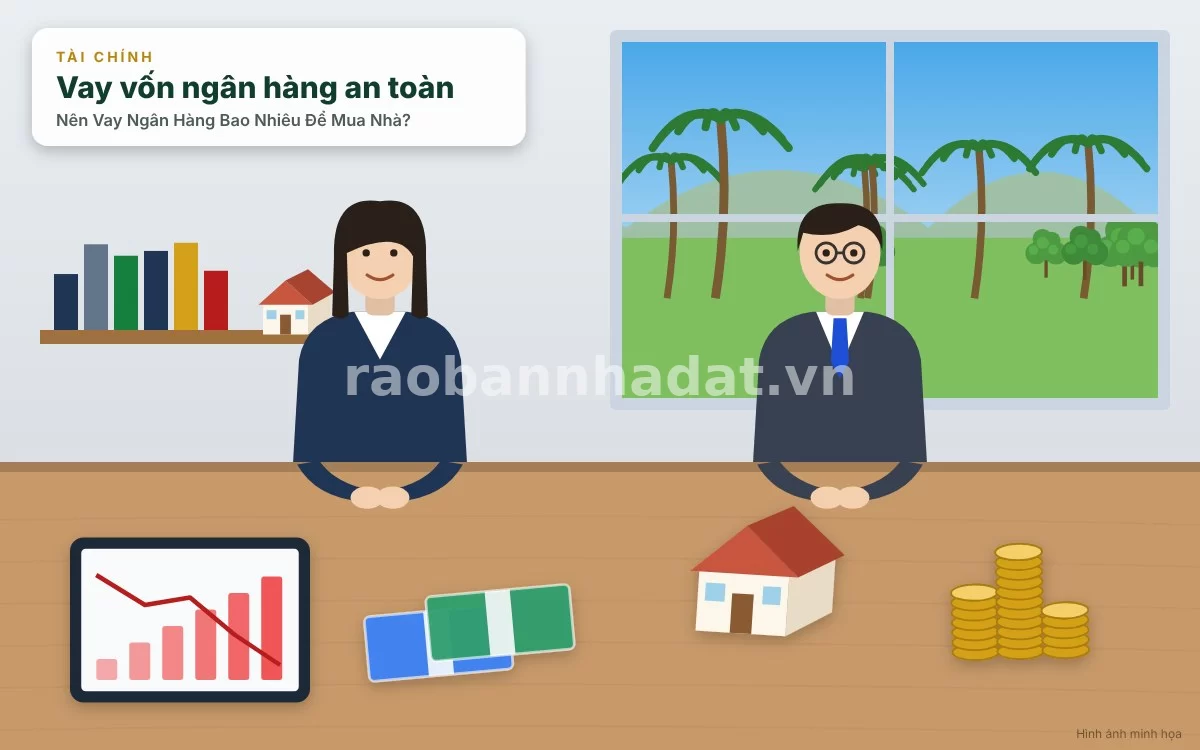 Chuyên gia tài chính đang tư vấn các gói lãi suất vay mua nhà và quản trị rủi ro cho khách hàng