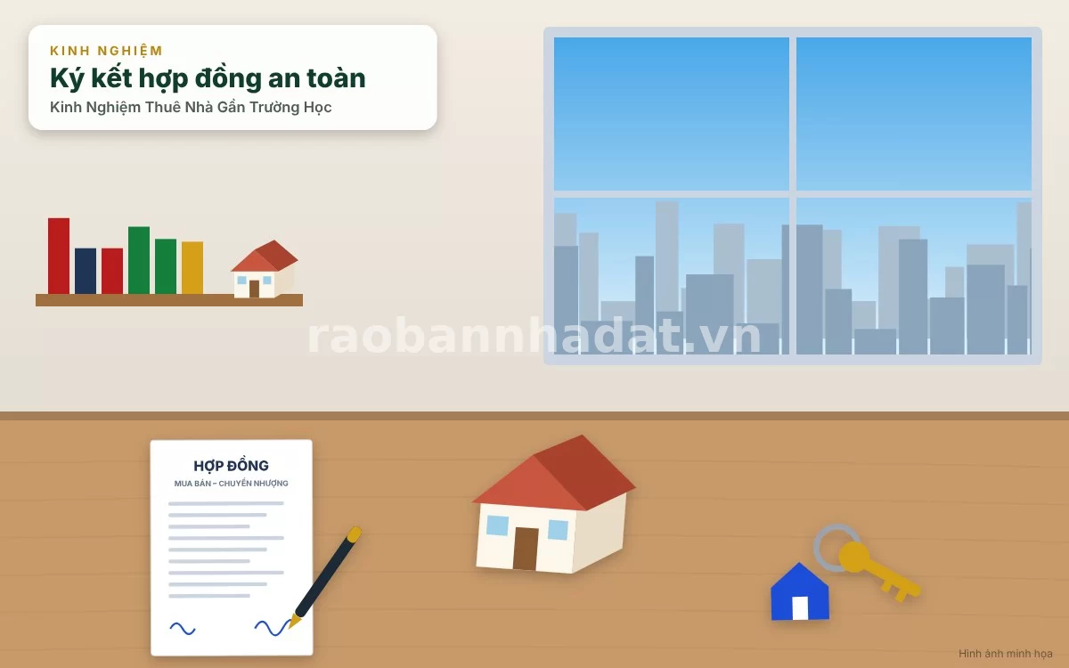 Ký kết hợp đồng thuê nhà dài hạn chặt chẽ và an toàn pháp lý gần trường học
