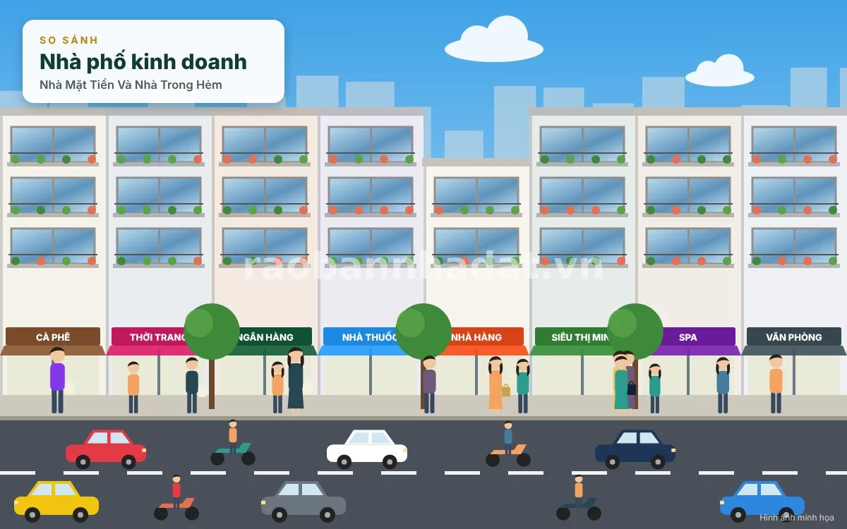 Phân tích chi tiết ưu điểm kinh doanh và nhược điểm ô nhiễm tiếng ồn của nhà mặt tiền