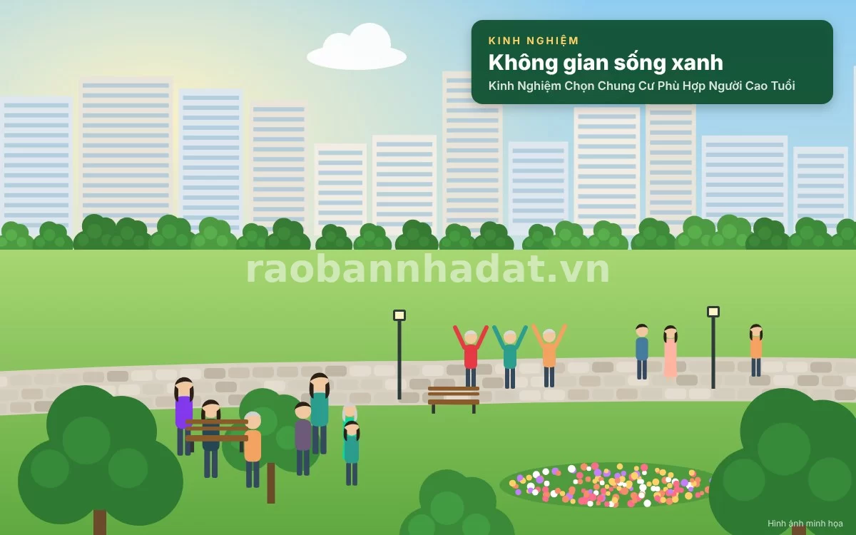 Chi tiết các tiêu chí lựa chọn khoảng tầng trung, không gian công viên dạo bộ và tiện ích y tế