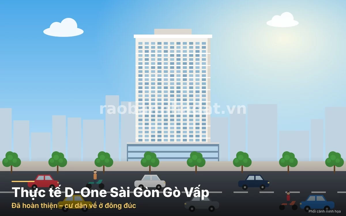 Ảnh chụp thực tế vị trí kim cương và không gian xây dựng sôi động tại D-One Sài Gòn Phan Văn Trị