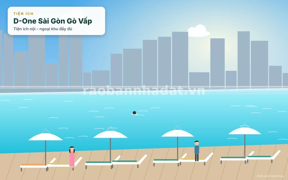Tuyến phố đi bộ thương mại ẩm thực và hồ bơi đáy kính trên không tại D-One Sài Gòn Gò Vấp