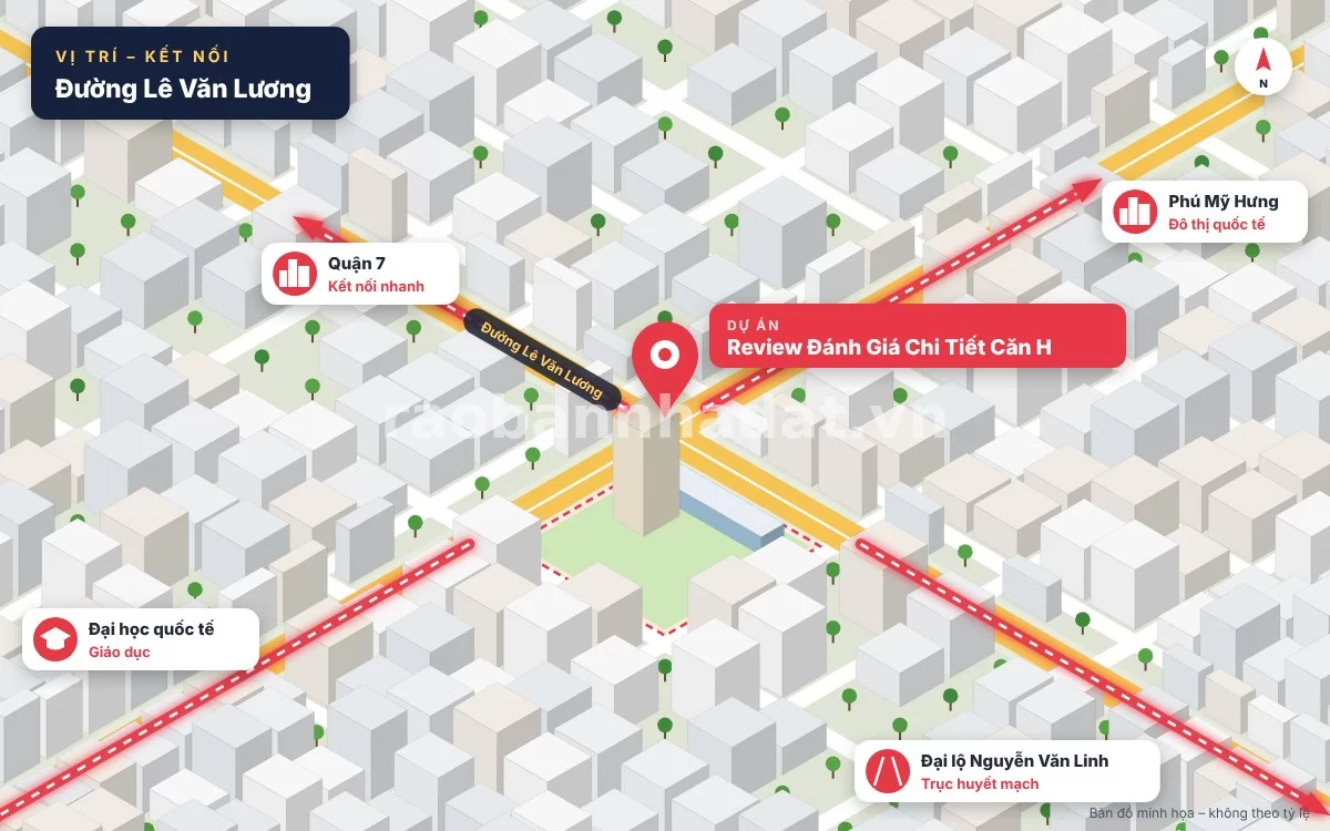 Vị trí đắc địa của căn hộ Goldora Plaza trên đường Lê Văn Lương Phước Kiển Nhà Bè