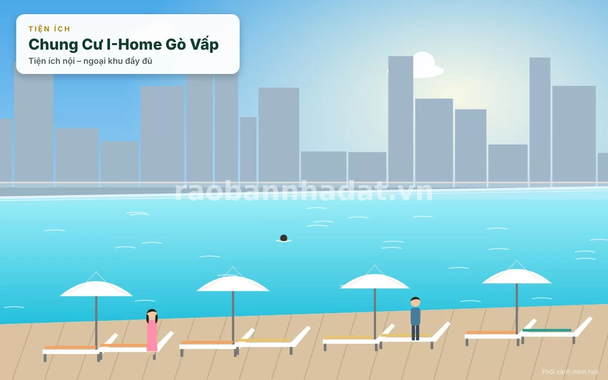 Tiện ích nội khu hiện đại với hồ bơi và khu thương mại tại chung cư I-Home Gò Vấp