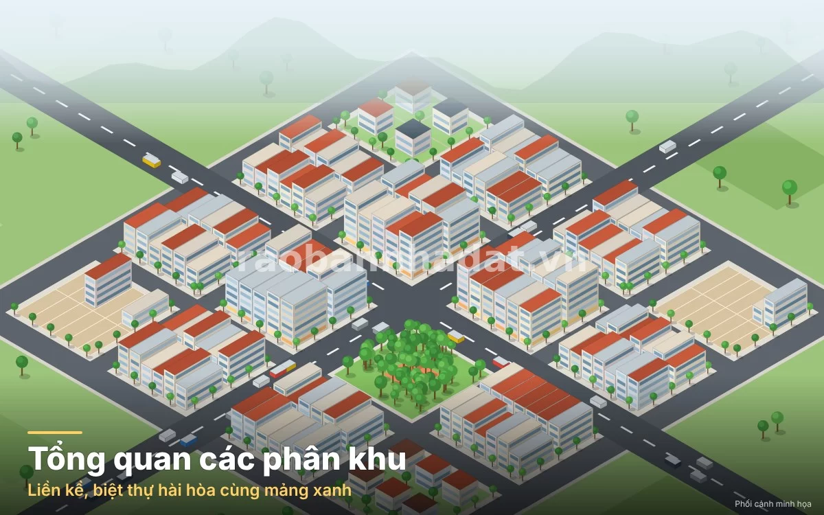 Phối cảnh tổng thể quy mô rộng lớn của Khu đô thị Bắc Hà Tĩnh
