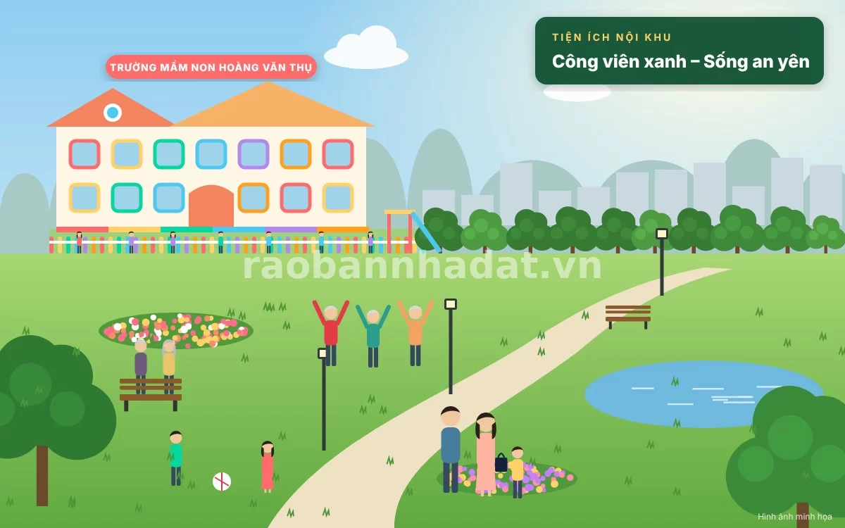 Công viên cây xanh và khu vui chơi nội khu tại dự án Phú Lộc I