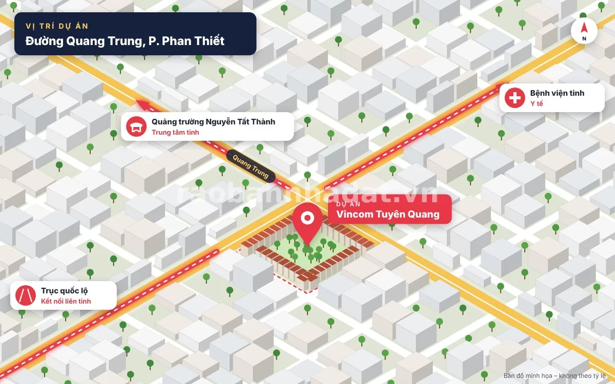 Vị trí đắc địa của dự án Vincom Tuyên Quang trên bản đồ
