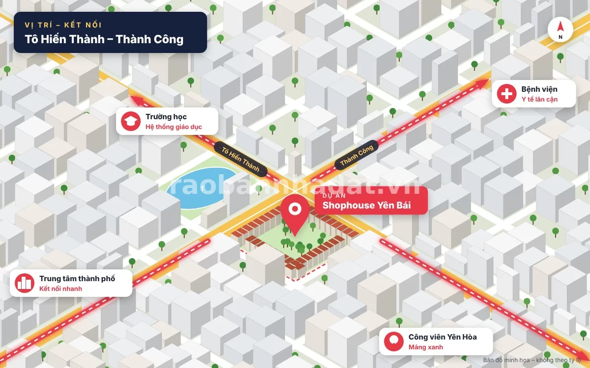 Vị trí đắc địa của dự án Vincom Yên Bái tại phường Nguyễn Thái Học