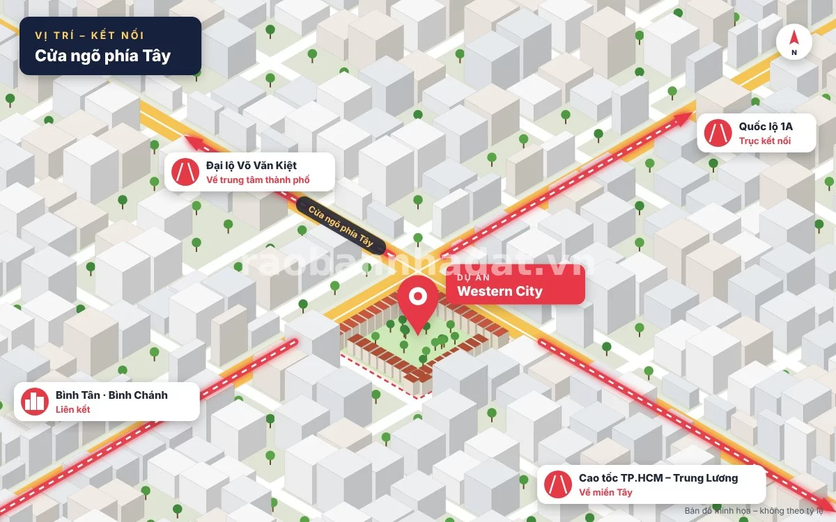 Vị trí kết nối giao thông chiến lược của Khu đô thị Western City tại cửa ngõ Tây Sài Gòn